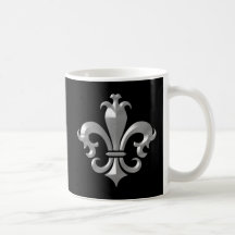 Saints biseautés argentés de Fleur De LIs Fancy cl Mugs À Café
