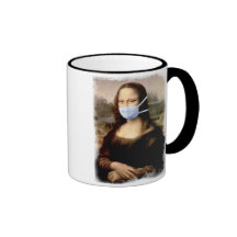 Saison de la grippe Mona Lisa avec le masque Tasse