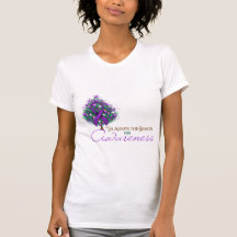 Saison pourpre de conscience de Noël de ruban T-shirts