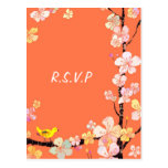 Sakura : Cartes postales du mariage RSVP