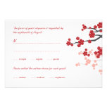 Sakura rouge fleurit le double bonheur épousant RS invitations