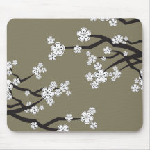 Sakuras blanc fleurit le cadeau chic oriental Mous Tapis De Souris