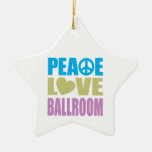 Salle de bal d'amour de paix ornements de noël