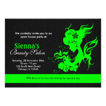Salon de beauté d'ouverture officielle (chaux) invitation personnalisée