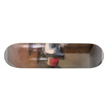 Salon de coiffure de petite ville skateboards personnalisés