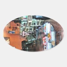 Salon de coiffure stickers ovales