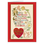 Salutation antique de Saint-Valentin d'illustratio Carte