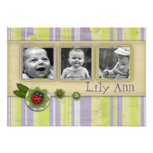 Salutation de cadeau de coccinelle et de photo de  invitations personnalisées