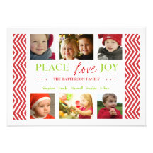 Salutation de carte photo de Chevron de vacances d Carton D'invitation