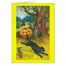 Salutation de Halloween du chat Alerte-Dy Carte