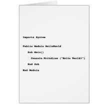 Salutation du monde de Visual Basic bonjour Cartes De Vœux
