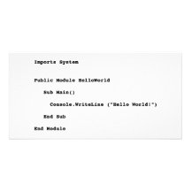 Salutation du monde de Visual Basic bonjour Photocarte