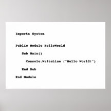 Salutation du monde de Visual Basic bonjour Affiche