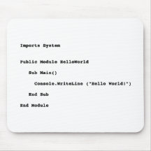 Salutation du monde de Visual Basic bonjour Tapis De Souris
