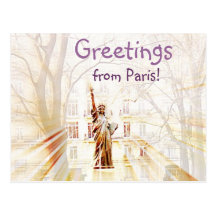 Salutations 3 de carte postale de Paris