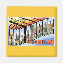 Salutations d'Ann Arbor, Michigan ! Magnets Pour Réfrigérateur
