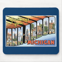 Salutations d'Ann Arbor, Michigan ! Tapis De Souris