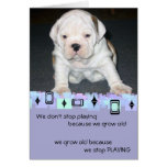 Salutations d'anniversaire de chiot de bouledogue carte de vœux