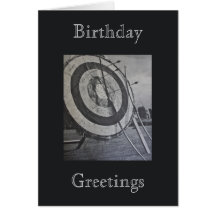 Salutations d'anniversaire d'équipement de tir à l carte de vœux