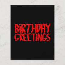 Salutations d'anniversaire. Rouge et noir Prospectus Customisé
