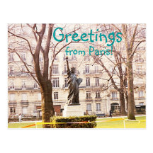 Salutations de carte postale de Paris