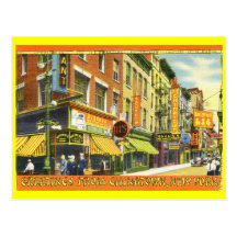 Salutations de Chinatown, cru de New York City Carte Postale