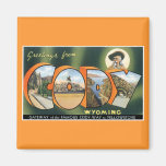 Salutations de Cody, Wyoming ! Carte postale vinta Aimants Pour Réfrigérateur
