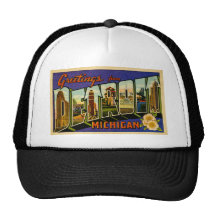 Salutations de Detroit, Michigan !  Cru Casquettes