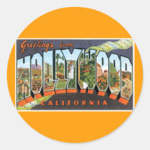 Salutations de Hollywood ! Autocollants Ronds