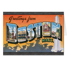 Salutations de Massachusetts de Boston, cru Carte De Vœux