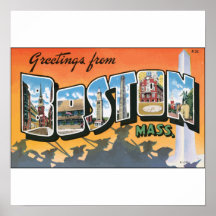 Salutations de Massachusetts de Boston, cru Affiches