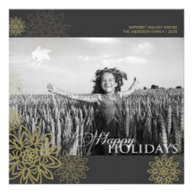 Salutations de photo de vacances de flocons de nei invitation