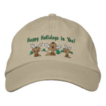 Salutations de renne de vacances casquette brodée