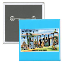 Salutations du Minnesota ! Pin's Avec Agrafe