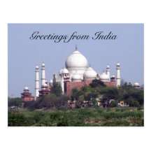 salutations du Taj Mahal Inde Carte Postale
