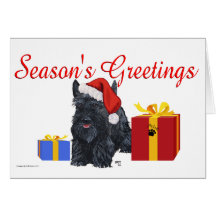 Salutations espiègles de Terrier d'écossais Carte De Vœux