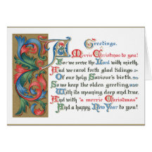 Salutations médiévales de Noël de défilement Carte De Vœux