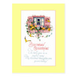 Salutations vintages d'anniversaire carte postale