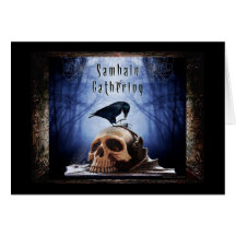 Samhain recueillant l'invitation - Raven Carte De Vœux