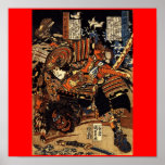 Samouraïs dans le combat, circa 1800's affiches