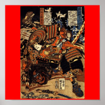 Samouraïs dans le combat, circa 1800's affiches