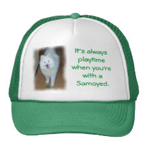 Samoyed - c'est toujours des heures de récréation. casquette de camionneur