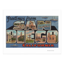 San Diego, la Californie - grandes scènes de lettr Carte Postale