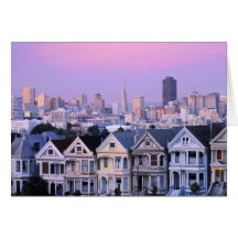 San Francisco, la Californie. Vue de victorien Cartes De Vœux