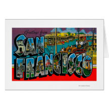 San Francisco, scènes de lettre de CaliforniaLarge Cartes De Vœux