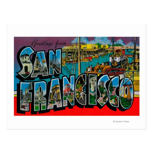 San Francisco, scènes de lettre de CaliforniaLarge Cartes Postales