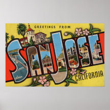 San Jose, scènes 2 de lettre de CaliforniaLarge Posters