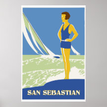 San Sebastian, voyage d'art de vecteur rétro Posters
