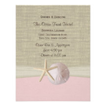 Sand Dollar and Starfish Pink Reception Announcements