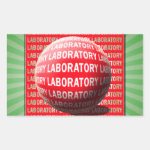 SANG D'O DE SPHÈRE DE LABORATOIRE '- LOGO DE LABOR AUTOCOLLANT EN RECTANGLE